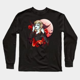 Gothic Pin Up Girl Vampire Long Sleeve T-Shirt